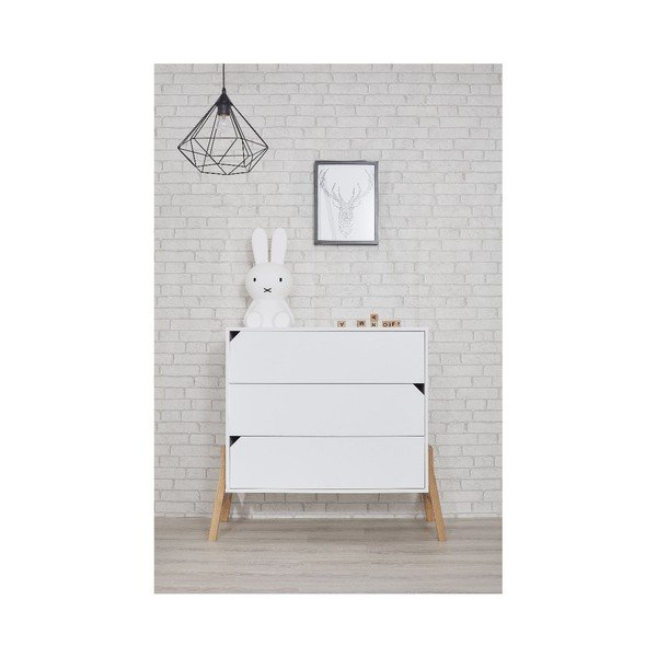 Balta komoda su 3 stalčiais BELLAMY Lotta-image-4