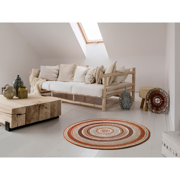 Oranžinis apvalus lauko kilimas Universal Verdi, ⌀ 120 cm-image-1