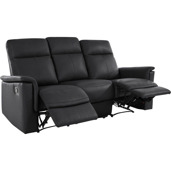 Iš odos sofa juodos spalvos 197 cm Southbrook – Støraa-image-1