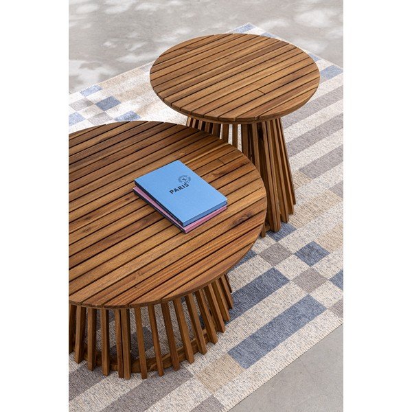 Iš akacijos masyvo apvalios formos sodo kavos staliukas ø 70 cm Rodano – Bizzotto-image-1