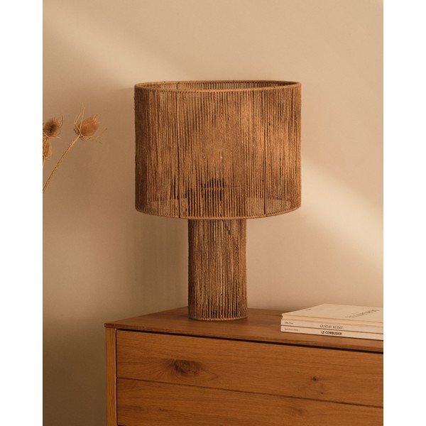 Natūralios spalvos stalinis šviestuvas (aukštis 54 cm) iš džiuto Pontos – Kave Home-image-1
