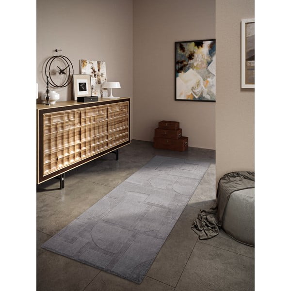 Rankų darbo iš vilnos kilimas pilkos spalvos 80x250 cm Alexis – Villeroy&Boch-image-1