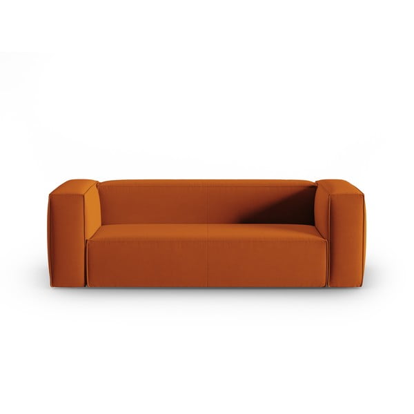 Iš velveto sofa oranžinės spalvos 200 cm Mackay – Cosmopolitan Design