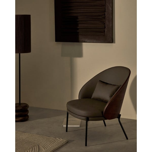 Rudos spalvos iš dirbtinės odos krėslas Eamy – Kave Home-image-1