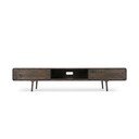 Rudos spalvos iš ąžuolo masyvo TV spintelė 220x45x45 cm Fawn – Gazzda