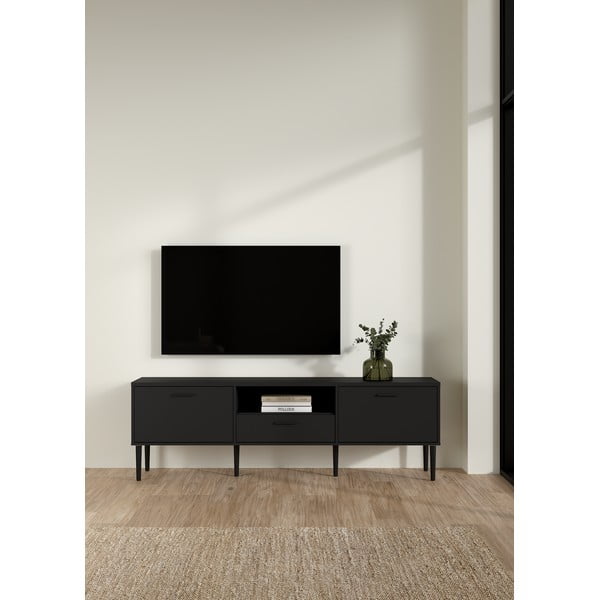 TV spintelė juodos spalvos 177x57 cm Media – Tvilum-image-1