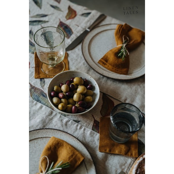 Iš lino staltiesė 350x350 cm Golden Fall – Linen Tales-image-3