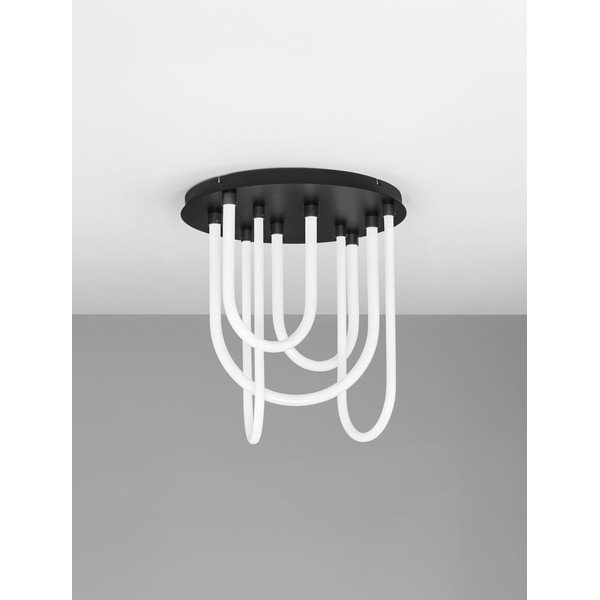 Baltos spalvos/matinės juodos spalvos iš plieno lubinis šviestuvas LED su pritemdymo funkcija su gaubtu iš akrilo stiklo Topaz – Nova Luce-image-3