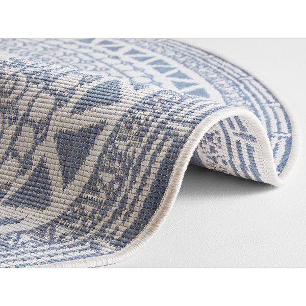Mėlynos ir kreminės spalvos dvipusis lauko kilimas NORTHRUGS Coron, ø 140 cm-image-1
