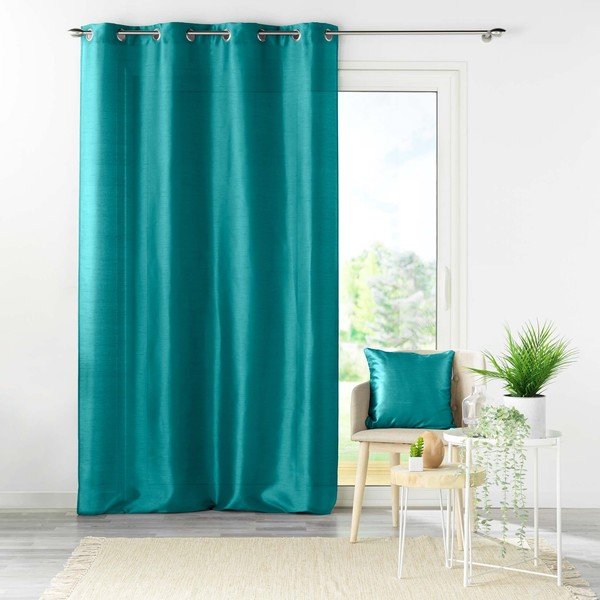 Mėlynos spalvos iš mikrosatino užuolaida 140x240 cm Shana – douceur d'intérieur-image-3
