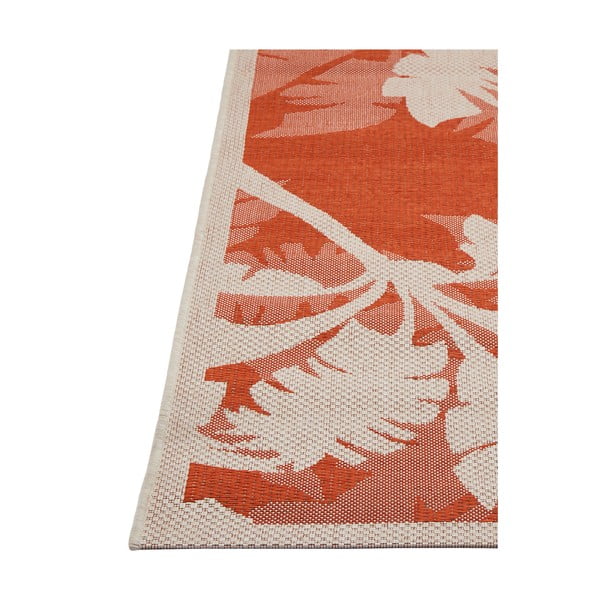 Oranžinis ir smėlio spalvos lauko kilimas Floorita Palms, 135 x 190 cm-image-1