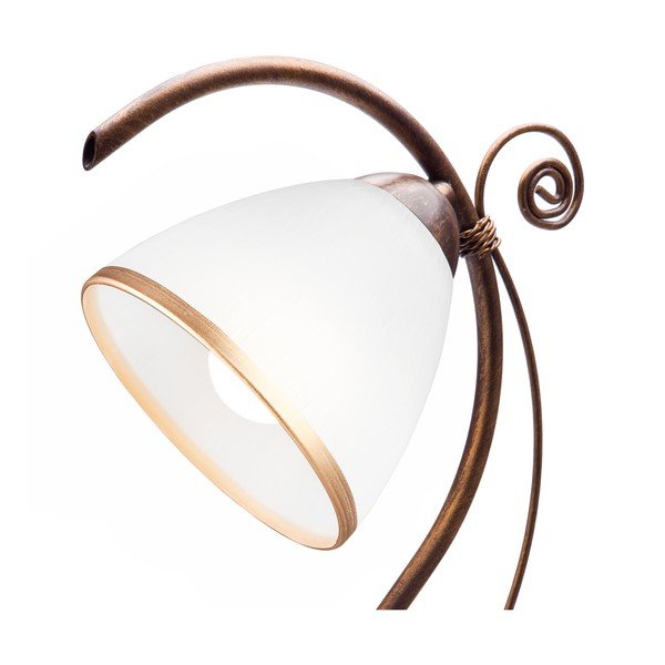 Stalinis šviestuvas baltos spalvos/rudos spalvos (aukštis 39 cm) su stiklo gaubtu Retro Ii – LAMKUR-image-2