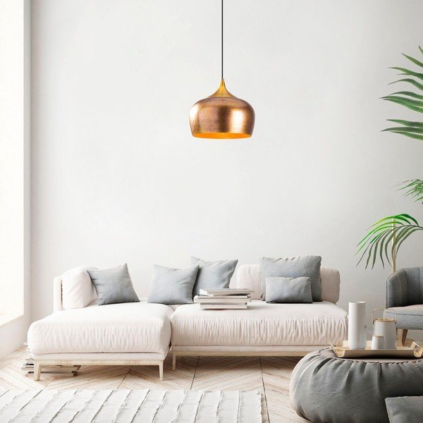 Kabantis šviestuvas auksinės spalvos ø 30 cm su metaliniu gaubtu Berceste – Opviq lights-image-1