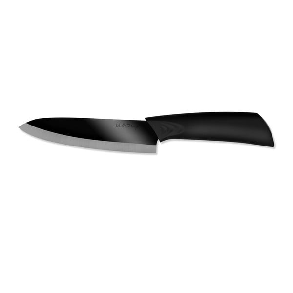Keraminis virėjo peilis poliruota geležte, 15 cm, juodas