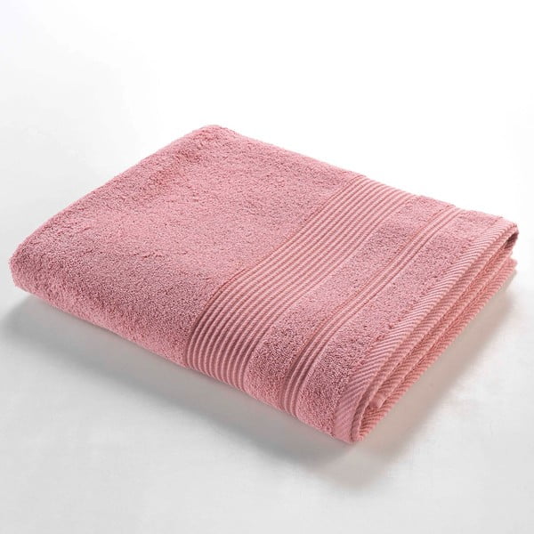 Iš frote audinio iš medvilnės vonios rankšluostis rožinės spalvos 90x150 cm Tendresse – douceur d'intérieur
