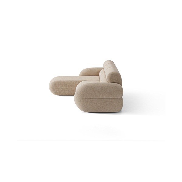 Smėlio spalvos kampinė sofa iš šenilinio audinio (su kairiuoju kampu/su gultu) Neo – Micadoni -image-2