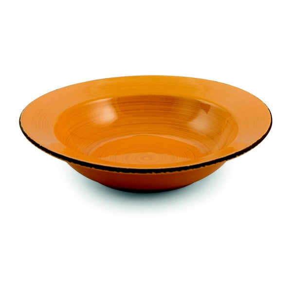 "Villa d'Este" oranžinė akmens masės gili lėkštė, ø 25,4 cm