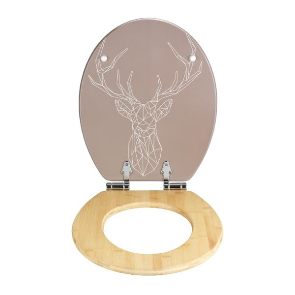 Tualeto sėdynė iš bambukinis ir plaušų plokštės Wenko Stag, 44 x 37,5 cm-image-2