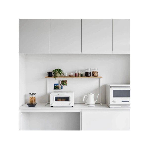 Baltos spalvos/natūralios spalvos iš medienos papildoma virtuvės lentyna 90x18 cm Tower – YAMAZAKI-image-4