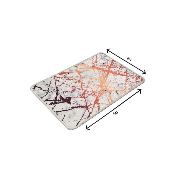 Baltai oranžinis vonios kilimėlis su marmuro motyvais Chilai Marble, 60 x 40 cm-image-2