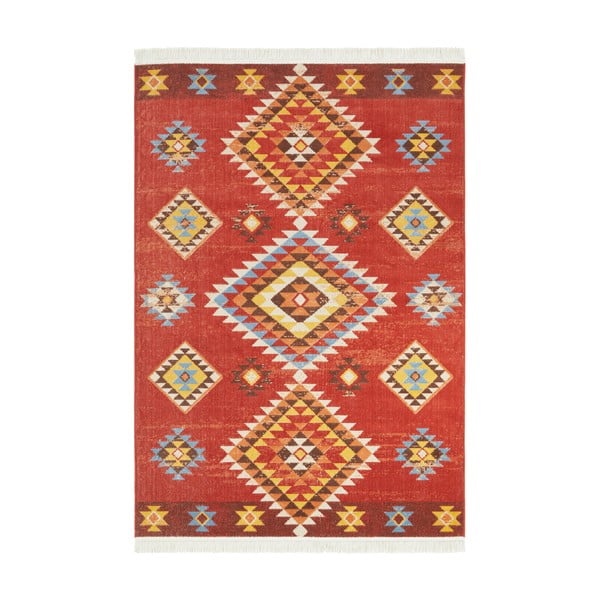 Raudonas kilimas su dalimi perdirbtos medvilnės Nouristan, 80 x 150 cm