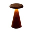 Tamsios natūralios spalvos stalinis šviestuvas LED (aukštis 21 cm) su mediniu gaubtu Sylva – Gingko