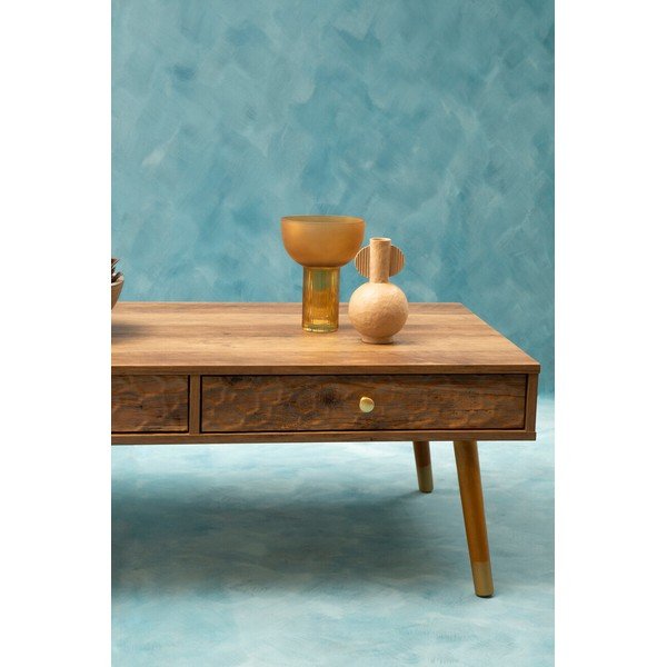 Tamsios natūralios spalvos kavos staliukas 59x110 cm Frida – Premier Housewares-image-3