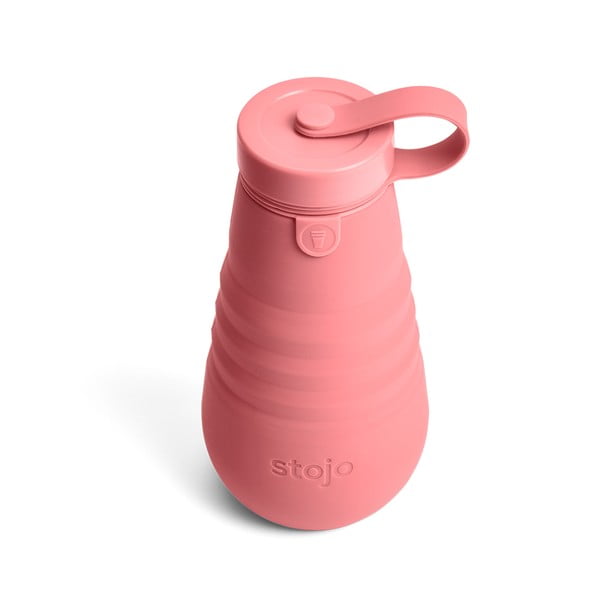Oranžinės ir rožinės spalvos sulankstomas butelis Stojo Bottle Berry, 590 ml-image-2