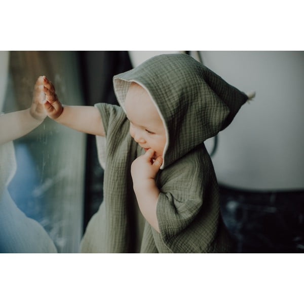 Chaki muslino kūdikių pončo dydis M - Malomi Kids-image-1