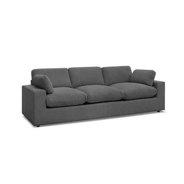 Tamsiai pilkos spalvos sofa iš kordinio velveto 250 cm Belair – Bobochic Paris-image-2