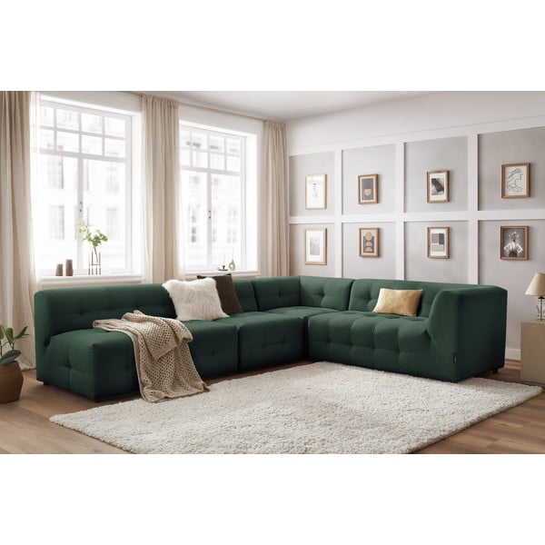 Tamsiai žalia kampinė sofa (dešinysis kampas) Kleber - Bobochic Paris-image-1