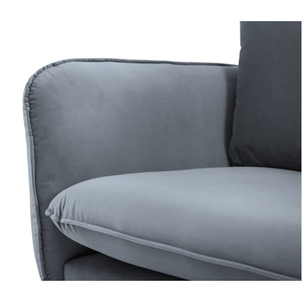 Pilkas aksominis fotelis Cosmopolitan Design Vienna-image-3