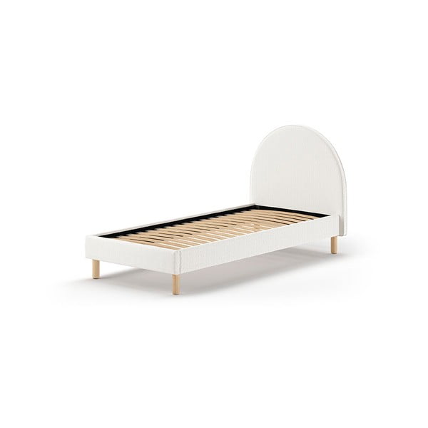 Viengulė audiniu dengta lova baltos spalvos su lovos grotelėmis 90x200 cm MOON – Vipack-image-2