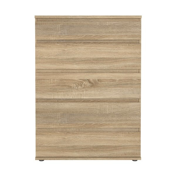 Aukšta šoninė spintelė natūralios spalvos iš ąžuolo 77x107 cm Nova – Tvilum