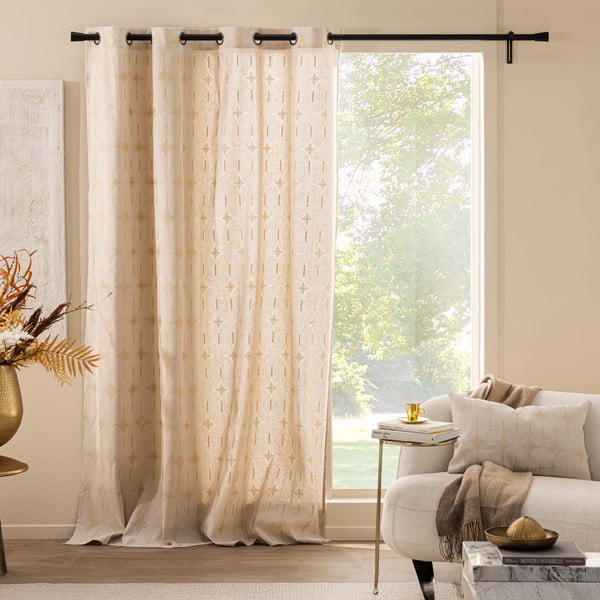 Smėlio spalvos užuolaida 140x240 cm Ondine – douceur d'intérieur-image-1