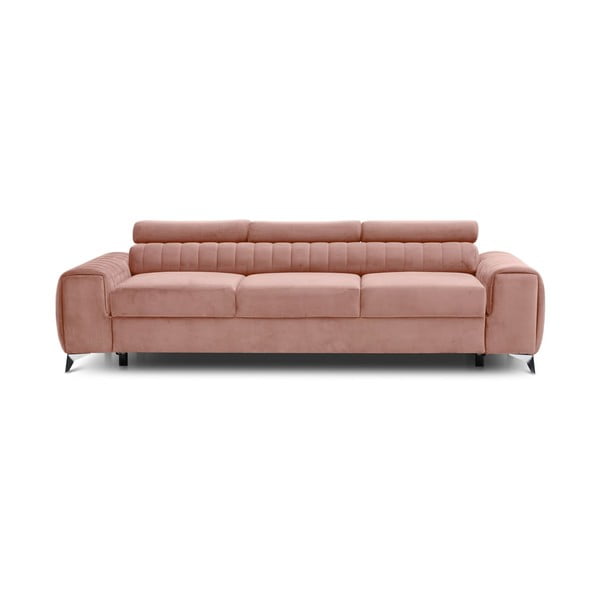 Rožinės spalvos iš velveto sulankstoma sofa 261 cm Laurence – ELTAP