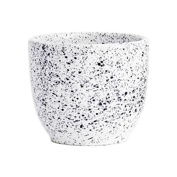 Baltos ir juodos spalvos akmens masės puodelis ÅOOMI Mess, 250 ml
