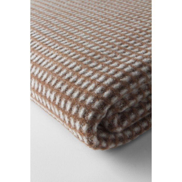 Rudos spalvos iš medvilnės mišinio antklodė ir pledas 140x180 cm Uniwaffle – Euromant-image-3