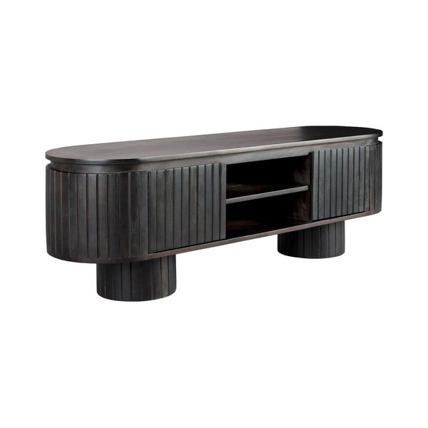 Tamsiai rudos spalvos iš mango masyvo TV spintelė 140x45x40 cm Kenji – Dutchbone-image-4