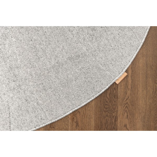 Iš vilnos apvalios formos kilimas šviesiai pilkos spalvos ø 200 cm Morphic Botanica – Agnella-image-4