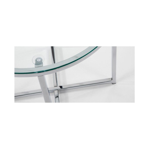 Apvalios formos šoninis stalas su stikliniu stalviršiu ø 50 cm Divid – Kave Home-image-1