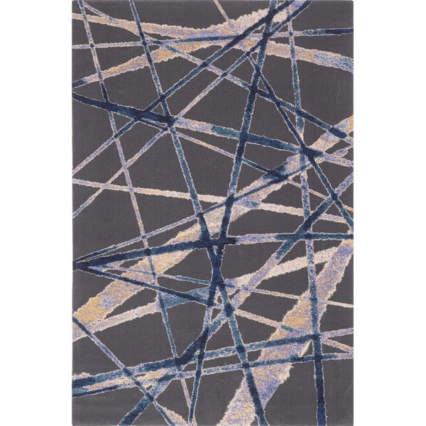 Kilimas iš vilnos tamsiai mėlynos spalvos 200x300 cm Sticks – Agnella