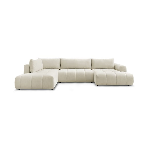 Smėlio spalvos sulankstoma/su sandėliavimo vieta kampinė sofa (su kairiuoju kampu/„U“ formos) Fuji – Bobochic Paris