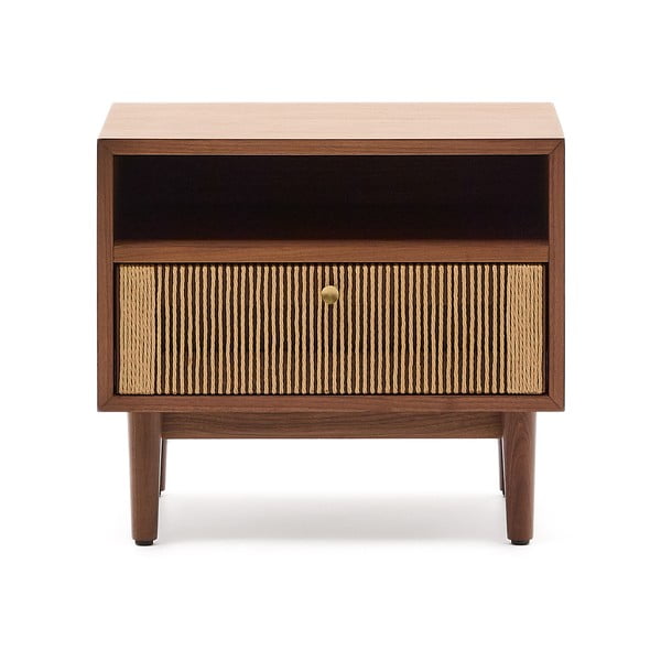 Naktinis staliukas rudos spalvos iš riešutmedžio Elan – Kave Home