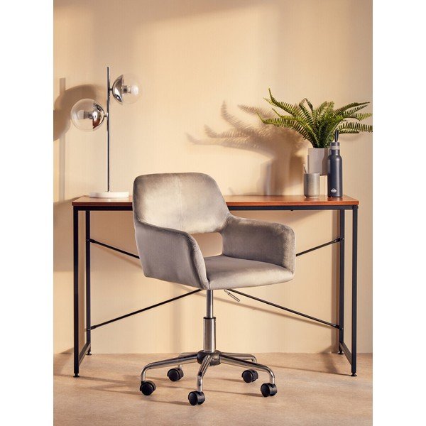 Pilkos spalvos iš audinio biuro kėdė Brent – Premier Housewares-image-3
