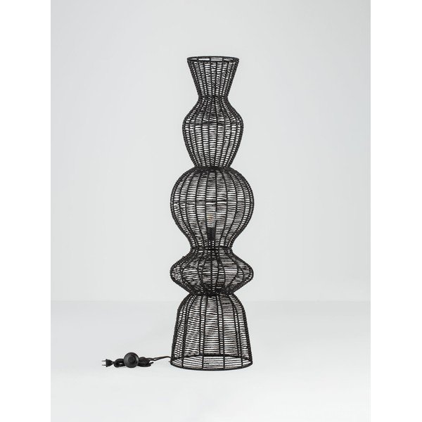 Matinės juodos spalvos iš virvės pastatomas šviestuvas (aukštis 136 cm) Breena – Nova Luce-image-3