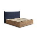 Mėlynos spalvos iš audinio dvigulė lova audiniu dengta/iš medžio drožlių plokštės su sandėliavimo vieta su lovos grotelėmis 160x200 cm Charlie – Bobochic Paris