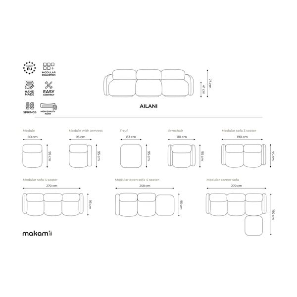 Pilkos spalvos modulinė taburetė Ailani – Makamii-image-4