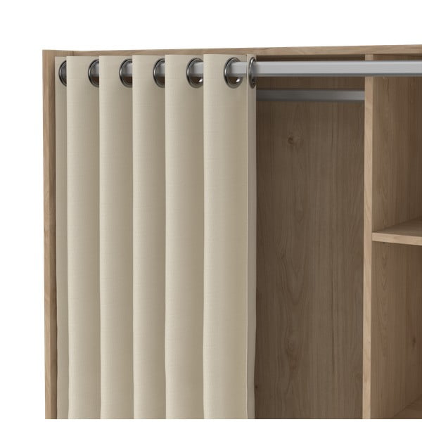 Drabužių spinta baltos spalvos/smėlio spalvos iš ąžuolo 105x180 cm Kit – Tvilum-image-4