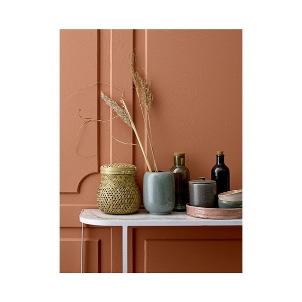 Žalio stiklo butelis su kamštiniu dangteliu Bloomingville-image-2